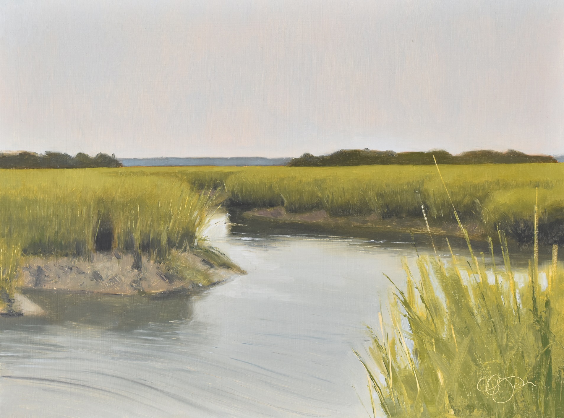 Sullivan’s Island Waterway 3, 12″ x 16″, Oil on Panel